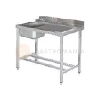 Počítačový stůl Vstupní nerezový stůl na 4 nohách, pravý 1200x700x850 mm | ASBER, DSTR-127-4L-MB