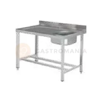 Počítačový stůl Vstupní nerezový stůl na 4 nohách, levý 1400x700x850 mm | ASBER, DSTL-147-4L-MB