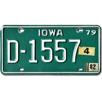Plechová cedule Americká SPZ Iowa 1979 Green D-1557