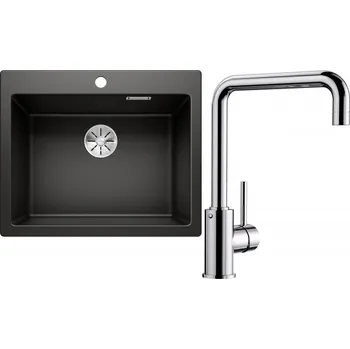 Granitový dřez Set RS Blanco Pleon 6+ Blanco Mili (černá + chrom)