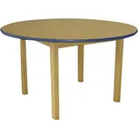 Dětský stůl BUK kruh – přírodní + barevná hrana ø 120 cm (6 noh)