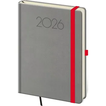 Diář Denní diář A5 New Praga tmavě šedý s gumičkou