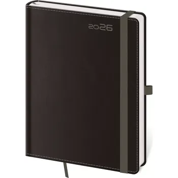 Diář Denní diář A5 Double Black s poutkem