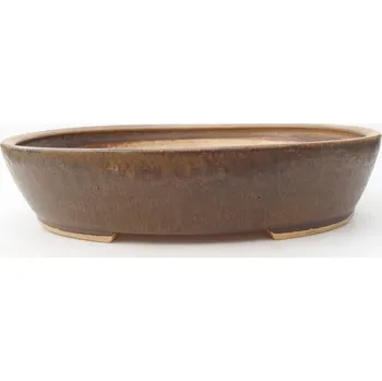 Květináč Keramická bonsai miska 24 x 28 x 6 cm hnědá 155507