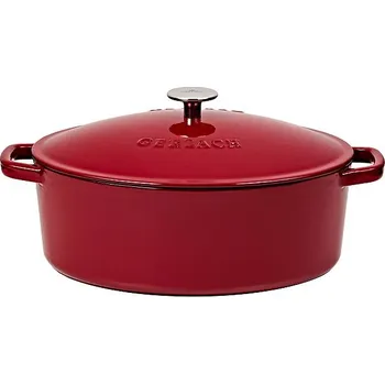 Hrnec Gerlach Litinový hrnec s pokl. NATUR 31 cm 5,5 l oválný burgundy