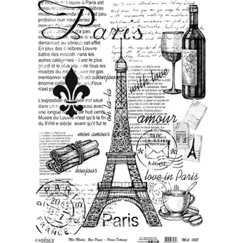 Umělecký papír Rýžový papír - 002 - Cadence (Černobílá Paříž) - A4