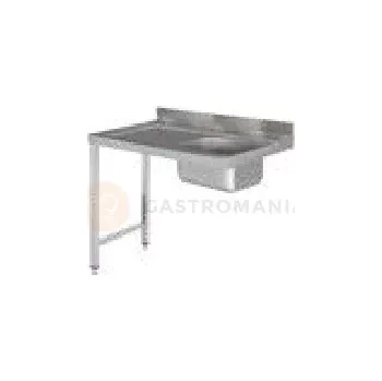 Počítačový stůl Vstupní nerezový stůl na 2 nohách, levý 1200x700x850 mm | ASBER, DSTL-127-2L