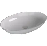Polysan BANERA OVAL umyvadlo na desku, litý mramor, 60x40cm, bílá