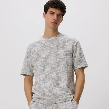 Pánské oblečení Reserved - Strukturální tričko relaxed fit - středně šedá - 413EF-85M - 413EF-85M-M