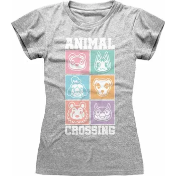 Pánské tričko Nintendo Animal Crossing Tričko Pastel Square Heather Grey L