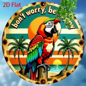 Plechová cedule BAF Nástěnná kovová cedule Nebuď smutný III. Průměr 20 cm