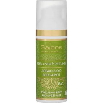 Pleťový peeling VÝPRODEJ Saloos Bio královský peeling Argan & Q10 – Bergamot