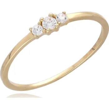 Prsten Prsten ze žlutého zlata se zirkony