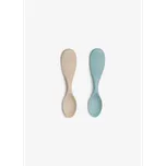 Citron Silikonové lžičky - krátké, 2ks - Pastel Turquoise/ Beige