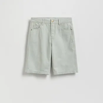 Chlapecké kalhoty Reserved - Bavlněné šortky - bledá zelená - 4429N-07X - 4429N-07X-146