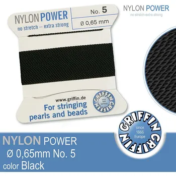 Nit NYLON Power velmi pevná nit GRIFFIN síla nitě 0,65mm Barva Black