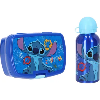 Láhev Láhev a svačinový box Stitch modré