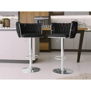 Barová židle Set 2 ks barových židlí Archie BS-1142/CM, Barva potahu:: 77-černá MIRJAN 5903211394096