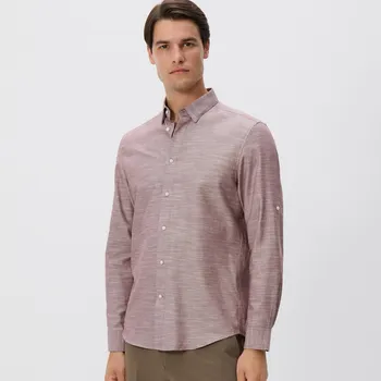 Pánská košile Reserved - Košile regular fit s&nbsp;vysokým podílem bavlny - hnědá - 7930H-83X - 7930H-83X-M