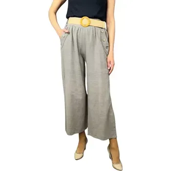 Dámské letní kalhoty se širokými nohavicemi hnědé vel.UNI