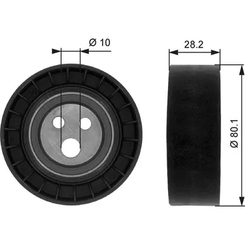 Vratná/vodicí kladka, klínový žebrový řemen GATES 780321116