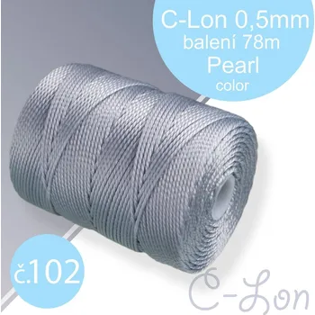 Nit Nylonová nit C-Lon pevná korálková nit. Barva 102 Pearl. Síla nitě 0,5mm. Balení 78m na cívce.
