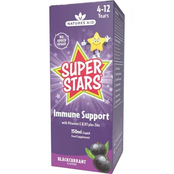 Fitness strava Natures Aid Super Stars Podpora imunity - příchuť černého rybízu 150 ml