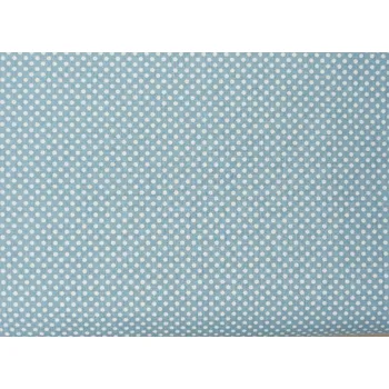 Bavlněná látka Bílý puntíček 2 mm na světle modré