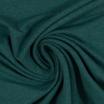 Bavlněný úplet TMAVĚ ZELENÝ MELÍR 1563 (E) (Kvalitní úplet z Německa)