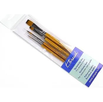 Umělecký štětec Štětce kulaté a ploché syntetický vlas, sada č.02 (4ks)