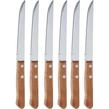 Příbor Vaggan BBQ Nože na steaky s dřevěnou rukojetí, 6 ks