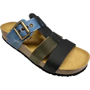 Dámská zdravotní obuv Dámské kožené pantofle BIOLife Betty 2682.6/875, blue/kaki 41