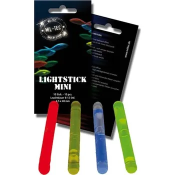 Svítilna Miltec MIL-TEC chemické světlo MINI Lightstick 4 cm, 10 kusů - Modrá