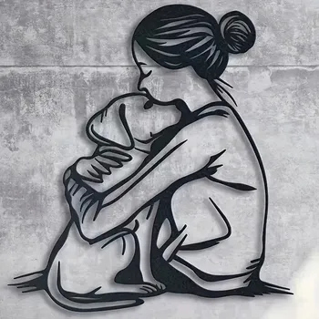 Obraz BAF Nástěnná kovová dekorace Psí láska 27,5 x 30 cm