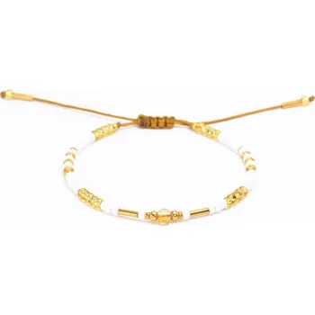 Náramek Sadré Korálkový náramek s citrínem zlato bílý