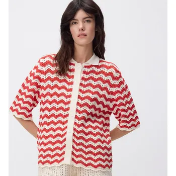 Dámské oblečení Reserved - Ažurový kardigan s límečkem - vícebarevná - 542EB-MLC - 542EB-MLC-L