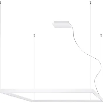 LED lustr Nelya L bílý moderní čtvercový do obýváku a nad stůl 110 cm Thoro