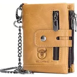 Bullcaptain kožená peněženka s řetízkem Raitis Khaki BULLCAPTAIN QB04s3