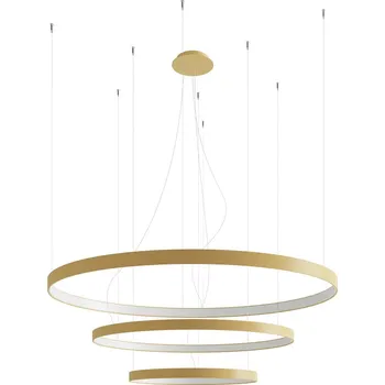 Moderní LED lustr RIO 3 zlatý do obýváku a jídelny 110 cm rozptýlené světlo