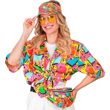 Widmann Barevná retro košile 80. léta růžová, L/XL