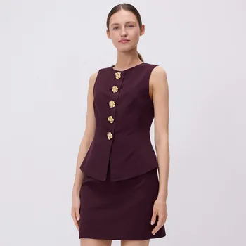 Dámská sukně Reserved - Mini sukně s viskózou - bordó - 100GL-53X - 100GL-53X-S