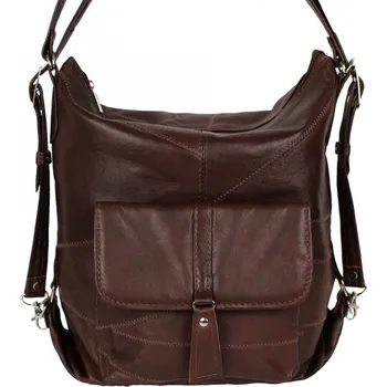 Kabelka Sikora Dámská kožená kabelka - batůžek Ela tm. hnědý