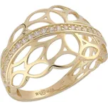 Prsten ze žlutého zlata se zirkony