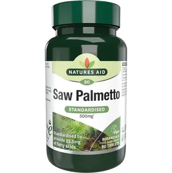 Fitness strava Natures Aid Saw Palmetto standardizovaný 500 mg 90 tablet