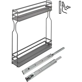Odpadkový koš Interex Výsuvný koš ECONOM PUSH (otevírání stlačením) / antracitová 150 mm Univerzální osazení