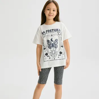 Dívčí sukně Reserved - Vzorované cyklistické šortky - tmavě šedá - 6344G-90X - 6344G-90X-146