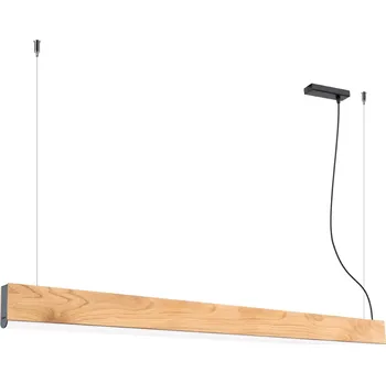 Závěsné LED svítidlo LYKKE dubové 150 cm moderní nad stůl nebo kuchyňský ostrůvek do obývacího pokoje