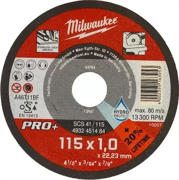 Řezný kotouč MILWAUKEE řezný kotouč 115x1 CutWSCS 41 PRO+ 4932451484