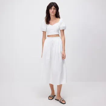 Dámská sukně Reserved - Rozšířená midi sukně - bílá - XD199-00X - XD199-00X-XL