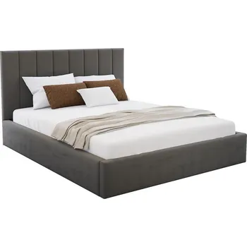 Postel Čalouněná postel COLORADO 180x200 s kovovým zdvižným roštem TMAVĚ ŠEDÁ Paris